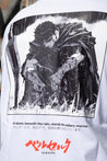 t-shirt blanc oversize du manga Berserk représentant Guts, design par la marque Benkei