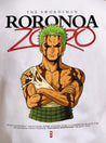 Design du manga One Piece représentant Zoro les bras croisés