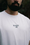 t-shirt benkei blanc de face avec logo brodé