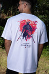 T-shirt d'un samouraï marchant sous le soleil levant, design de Benkei Studio